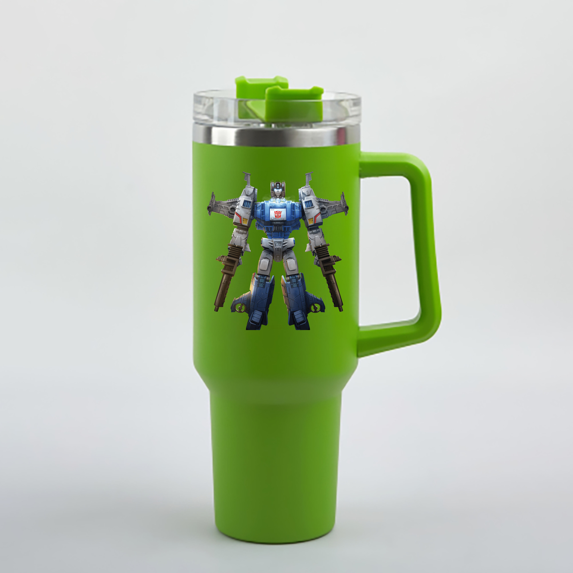 （画像用） Transformers トランスフォーマー 1200mL車用タンブラー - クリスタルステッカー（プラスチックストロー付き）